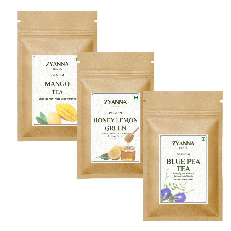 Mango Tea +Honey Lemon Tea + Blue Pea Tea